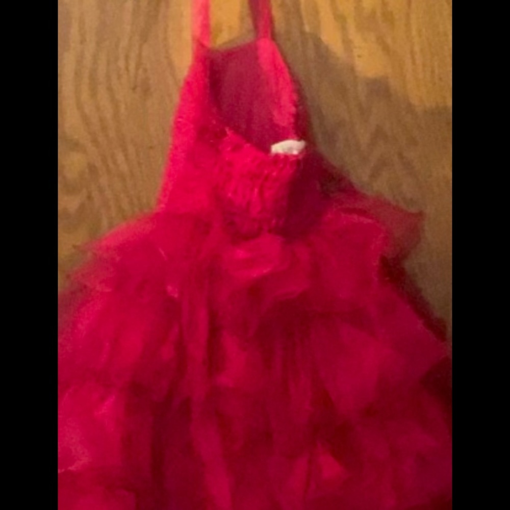 Hot pink formal dress size 6 in girls halter top